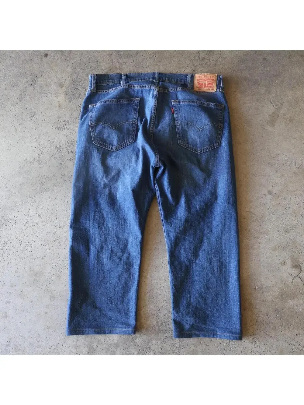 Levi’s 505 Men’s Jeans 38x29 Blue Denim Regular Fit Cropped Hem Red Tab